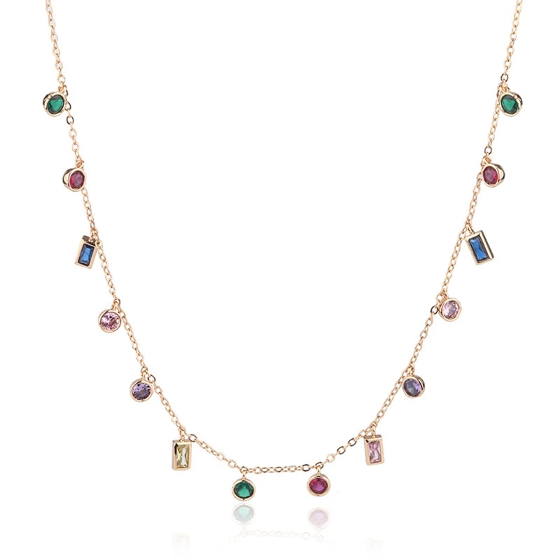 
Seven.A SAN0034 Sell like hot cakes quick delivery match color glass colored necklace jewelry for women 