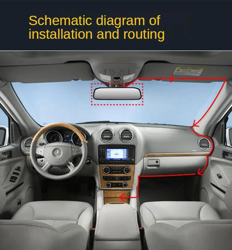 New arrival 4.3'/5' Car reversing aid video rearview mirror camera android 12V 3W  LCD monitor hd Car mirrors