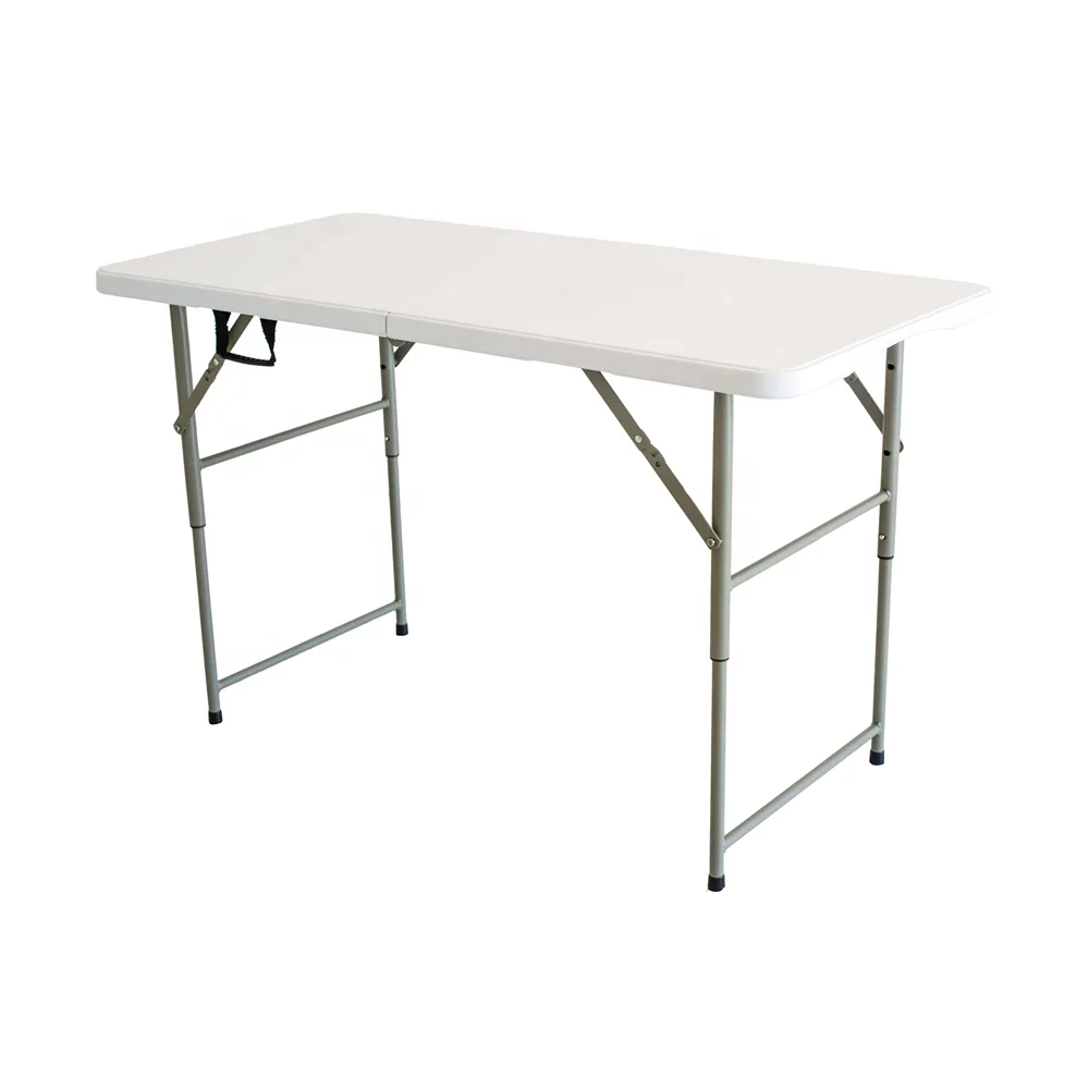 2024 Outdoor Portable lightweight camping steel market picnic HDPE folding leisure family activity aluminum table