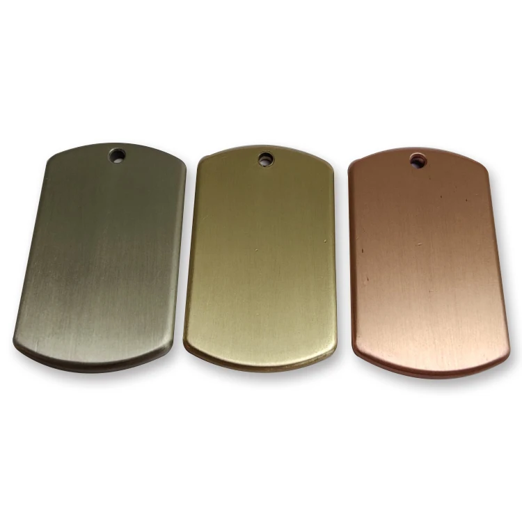 Квадратные метки из нержавеющей стали латуни меди гравировка ожерелий пустые пользовательские металлические