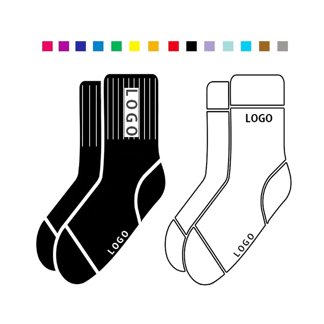 wholesale custom compression grip socks cotton custom crew non slip socks soccer custom solid football grip socks