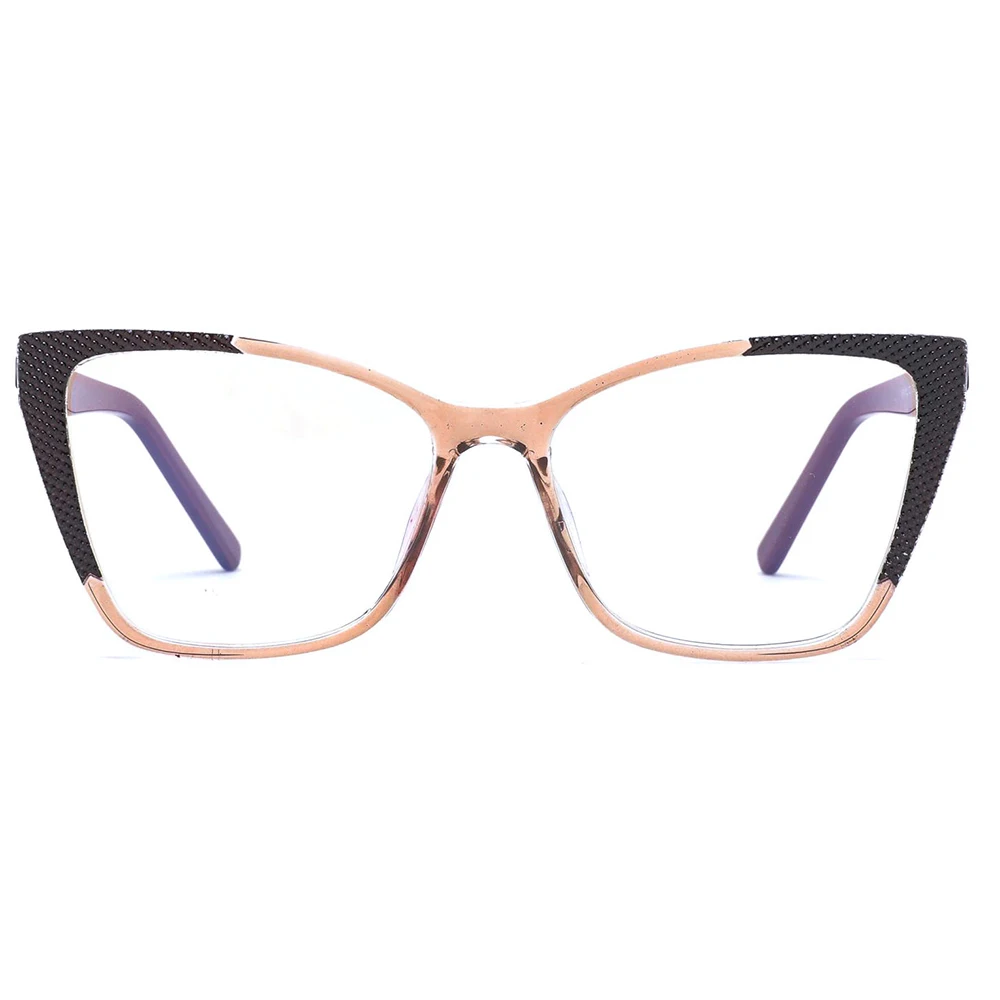 Modern spectacle frames women cat eye shape acetate temple TR90 eyeglasses
