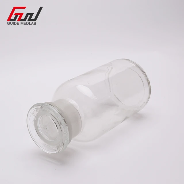 Лабораторное использование химическая прозрачная янтарная бутылка 250 мл бутылка с реагентом с широким горлышком бутылки с реагентом с крышкой