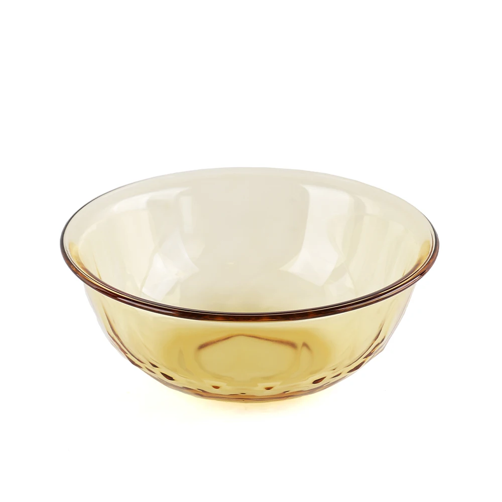Tableware/Kitchen/Glassware  Microwave Use Household Amber Transparent Glass Bowl Set 450ml 1050ml 2000ml Fruit Salad Bowl