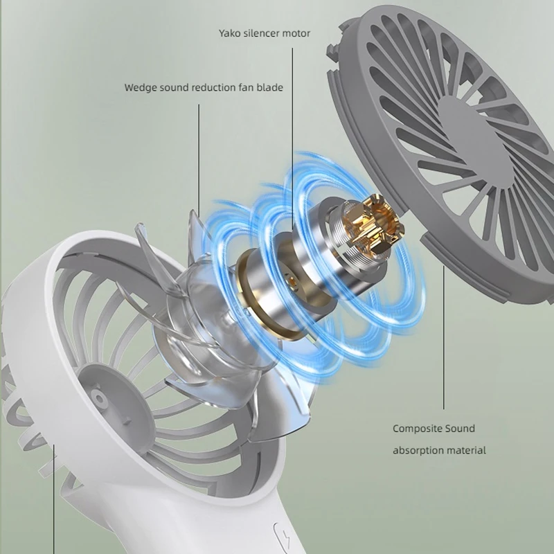 2024 new price reduction mini with hook 6v usb portable rechargeable three-speed wind cooling speed small desktop fan
