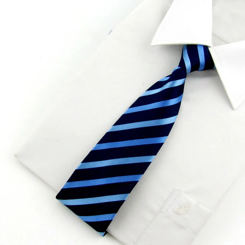 Hot Selling Dot Stripe Pattern Multi Color Polyester Zipper Neckties Zip Neck Ties For Men