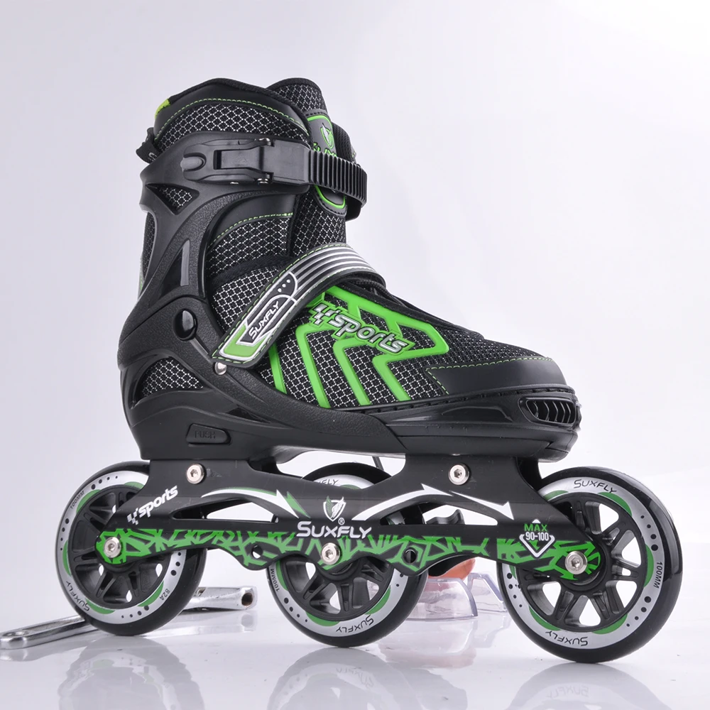 2021 Popular Classic Big 3*100 mm Wheels Mesh Leather Adjustable Size Inline Skates Blue Pink Grey Green