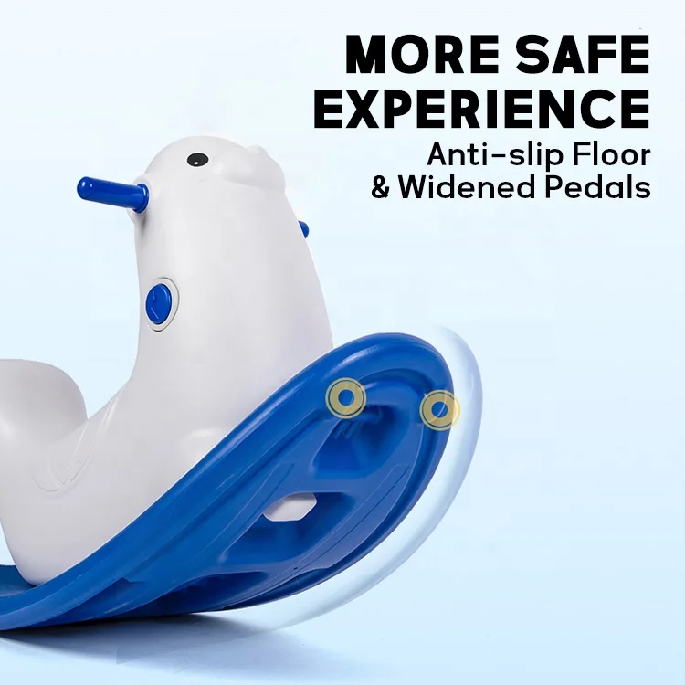 Blue And Pink Kids Baby Cartoon Indoor Plastic Toy Children Rocking Horse