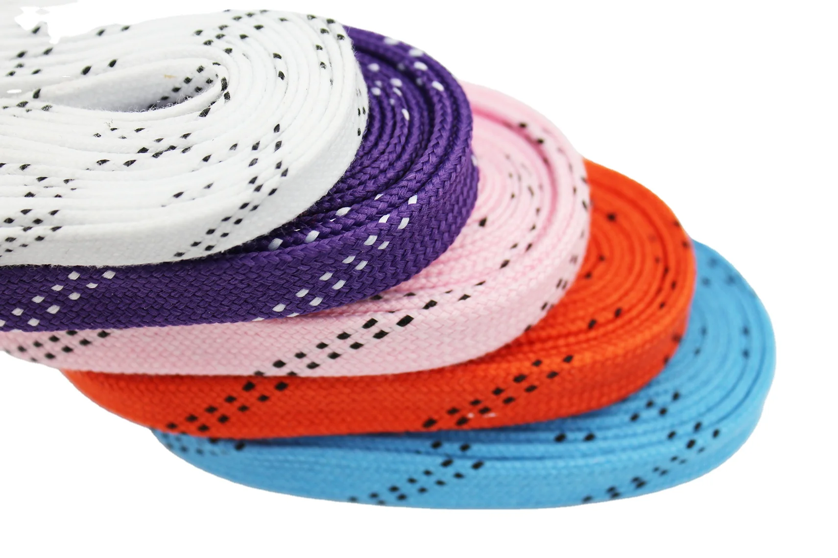 Wholesale OEM Colorful Flat Polyester Hockey Shoe Laces