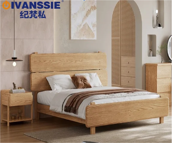 american style luxury antique design bed solid wood queen size bed solid frame with headboard