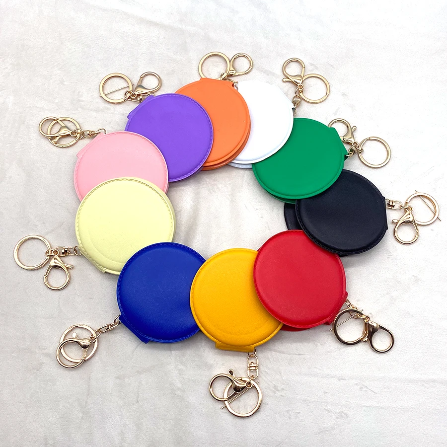 Hot Sale Custom Promotional Gift Key Chains Double Side Pocket Mirror Key Ring Circle Compact Mini Mirror Keychain