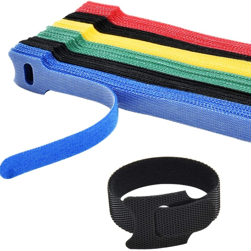 12-15cm Hook Loop Cable Tie Double Sided Self Gripping Back to Back Adjustable Nylon Hook And Loop Fastener Tape