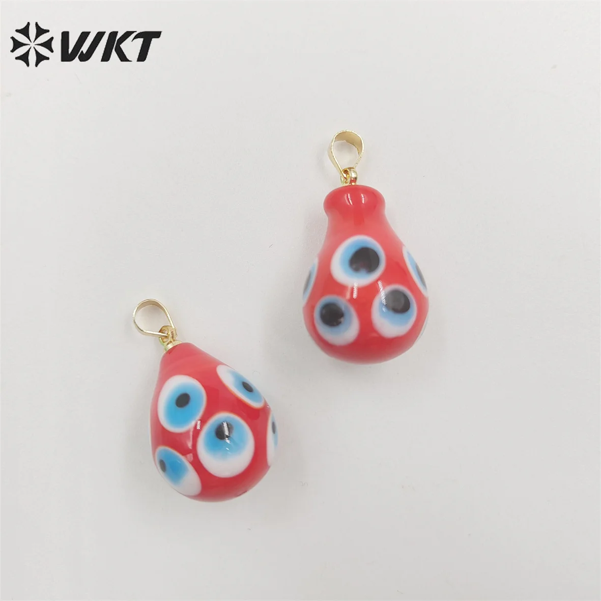 WT-P1887 Wholesale fashion evil eye drop pendant gold jewelry accessory teardrop ceramic Turkey eye pendant for earringm making