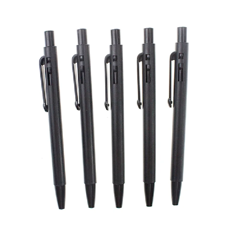 Hot Sale Black Barrel Plastic Ball Point Pen 0.5mm Writing Width for Gifts