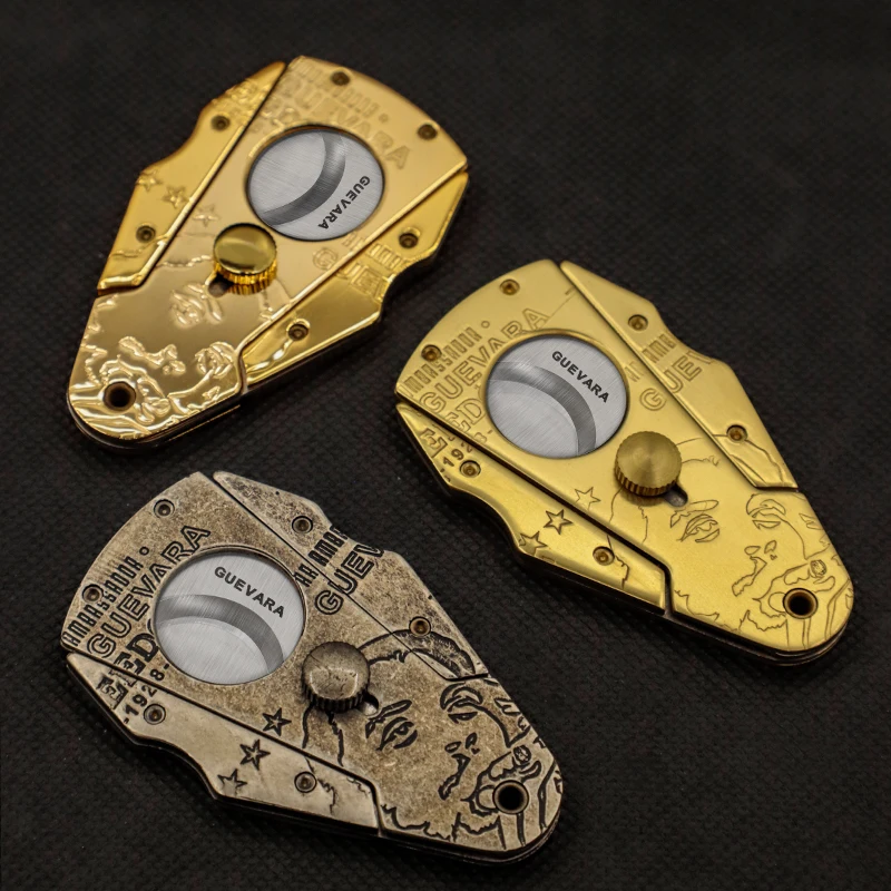 Low moq luxury gold metal cigar cutter pure copper hand tobacco cutter