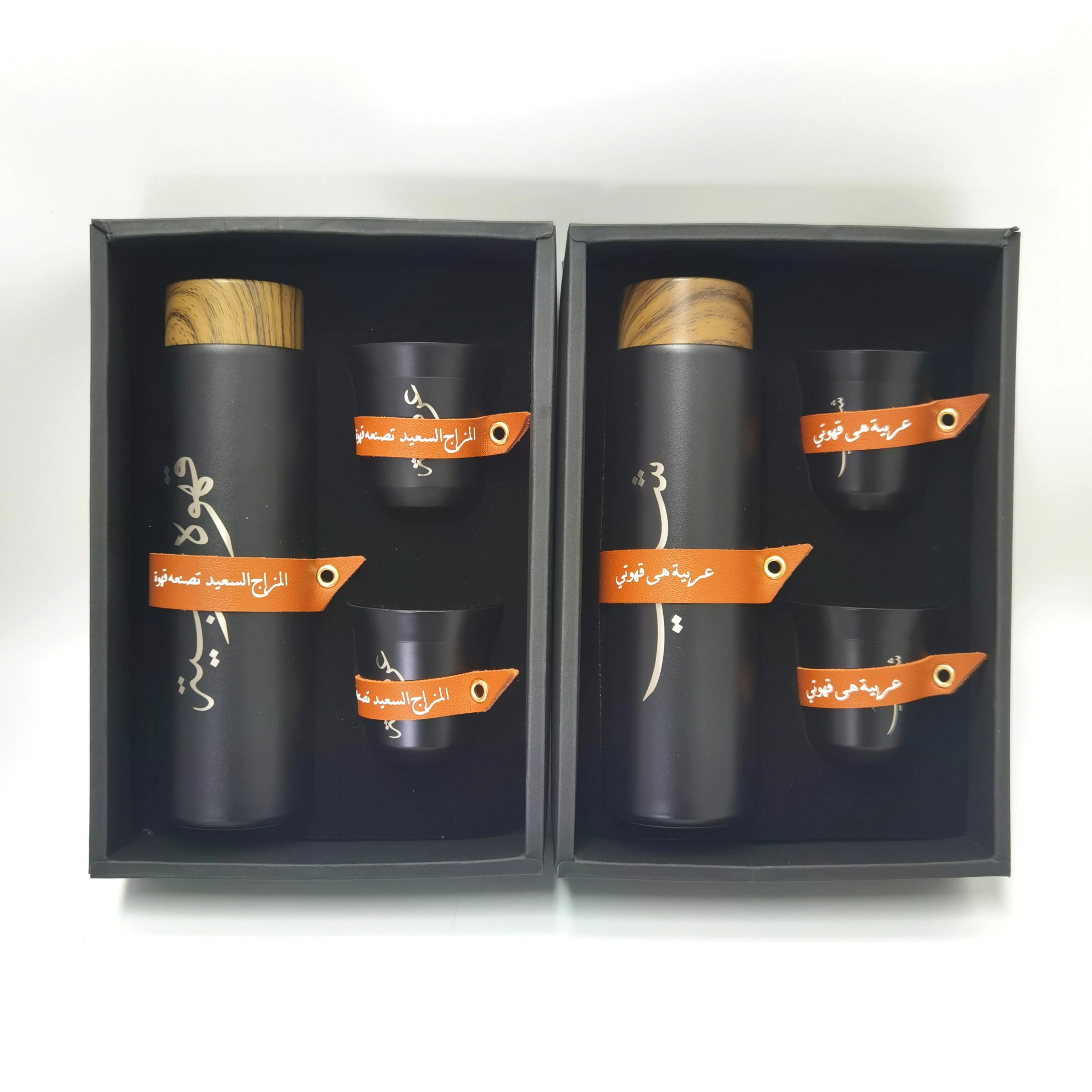 Gift Box Thermos double wall stainless steel mug metal cup Arabia Black Espresso Cups 80ml cup Coffee Set