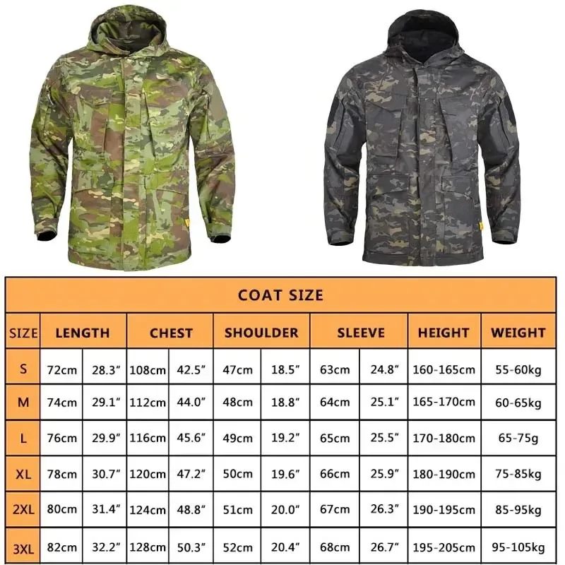 Wholesale M65 Camouflage Mens Waterproof Flight Pilot Hunting Clothes Windbreaker Coats Hoodie Multi Pocket Tactical Jackets