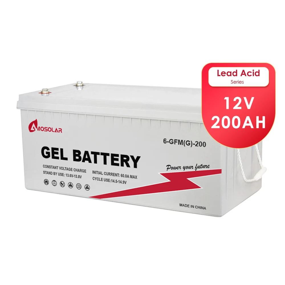 Amosolar High Performance 12V 24V 100Ah 200Ah Gel Battery for Solar Power and Inverter Systems