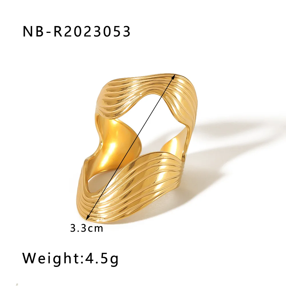 Wholesale Stainless Steel 18k Gold Heart Stacking Open Finger Ring Women Chain Leaf Flower Knuckle Ring Jewelry For Gift