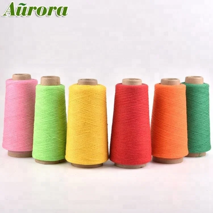 Colorful 20s TC/CVC cotton polyester blended peach colored yarn  colors for knitting socks
