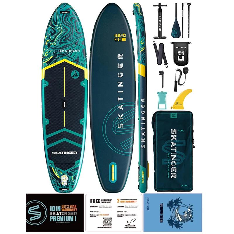 Skatinger Best Seller Portable Surf Sup Cheap Board Stand Fishing Set Blow Up Large Yoga Gonflable Inflatable Paddle Sup Board