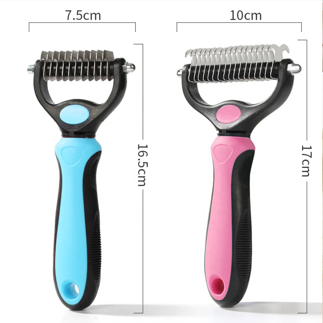 2024 Wholesale Pet Hair Remover Brush Grooming Brush Double Sided Shedding and Dematting Undercoat Rake Comb for Dogs and Cats