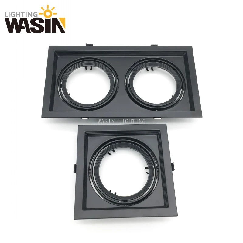 Embeeded Square Grille Light Fittings GU10 MR16 GU5.3 Bulb Lampshade LED Downlight Housing