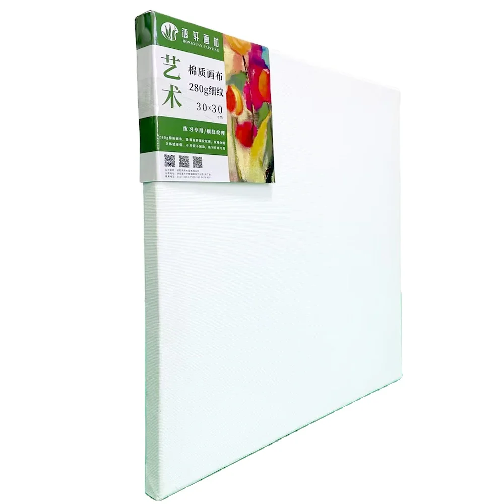 HONGXUAN Stretched Canvases for Painting 30*30CM 280g Cotton Blank Canvas for Painting,Acrylic Paints for Canvas