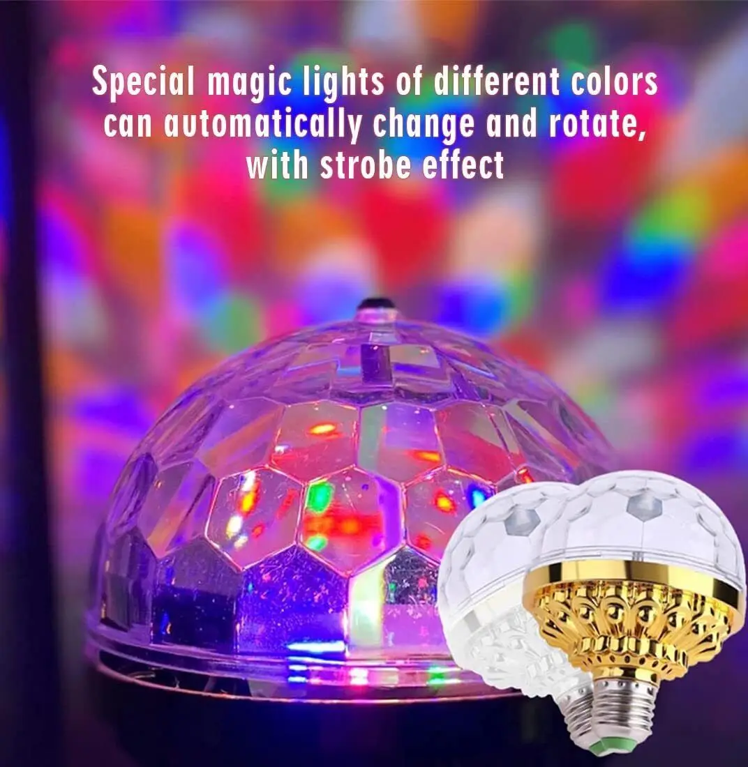 AC 85-265V E27 3W Colorful Auto Rotating RGB LED Bulb Stage Lights Party Lamp Disco DJ Holiday Lighting Decoration Ball Light