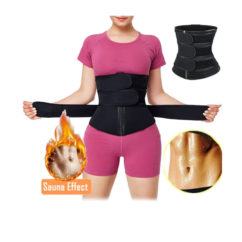 Fast shipping Women Postpartum Sauna Effect Neoprene Body Shapers 3 Strap Slimming Corset Waist Trainer Belt With 3 Row Hooks
