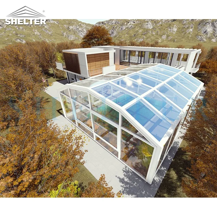 Transparent Pool Cover Under Deck Enclosure