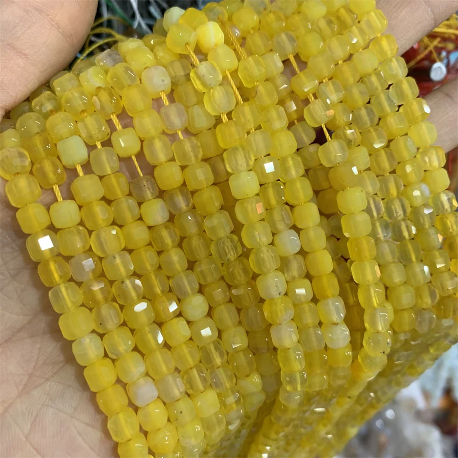 Wholesale 6*6mm faceted Cube  Beads Natural Stone Square Beads Gemstone Loose Square Stone Beads For Jewelry Making