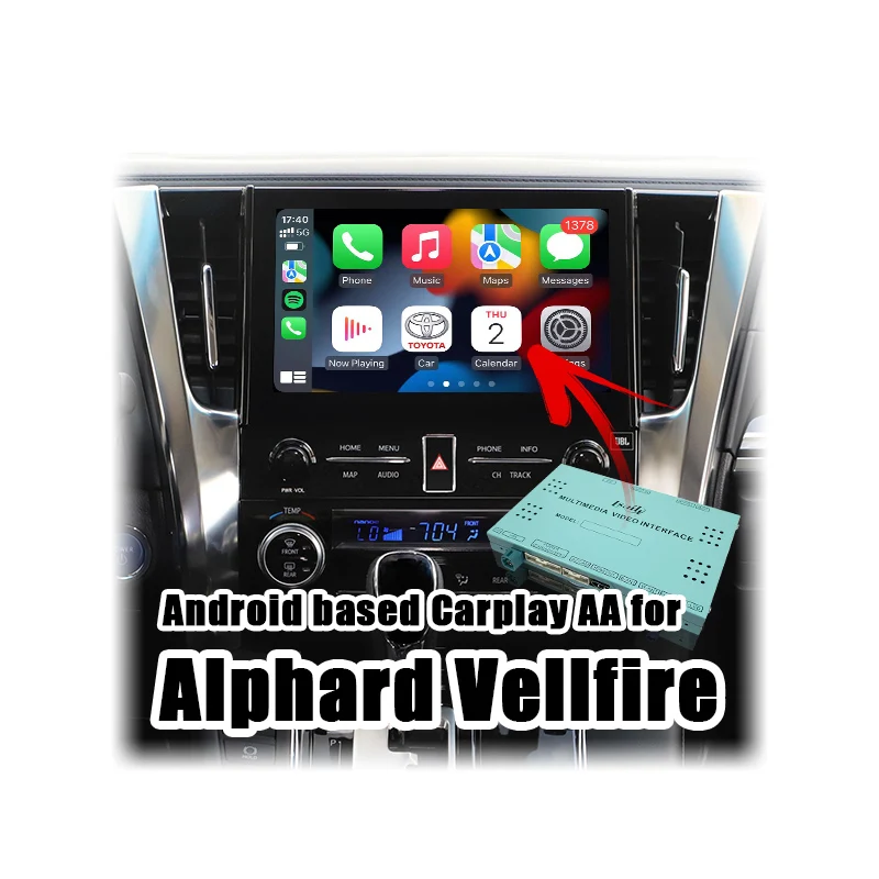 Android wireless CP AA video interface box for Toyota Alphard Vellfire 2018-2022 wireless auto by Lsailt