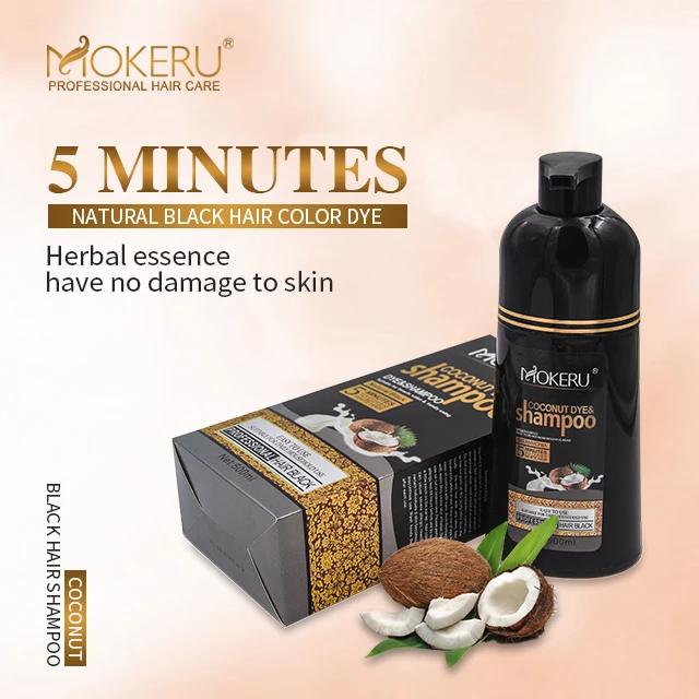 Кокосовый шампунь Mokeru 500 мл fast magic для белых и черных волос с фирменной торговой