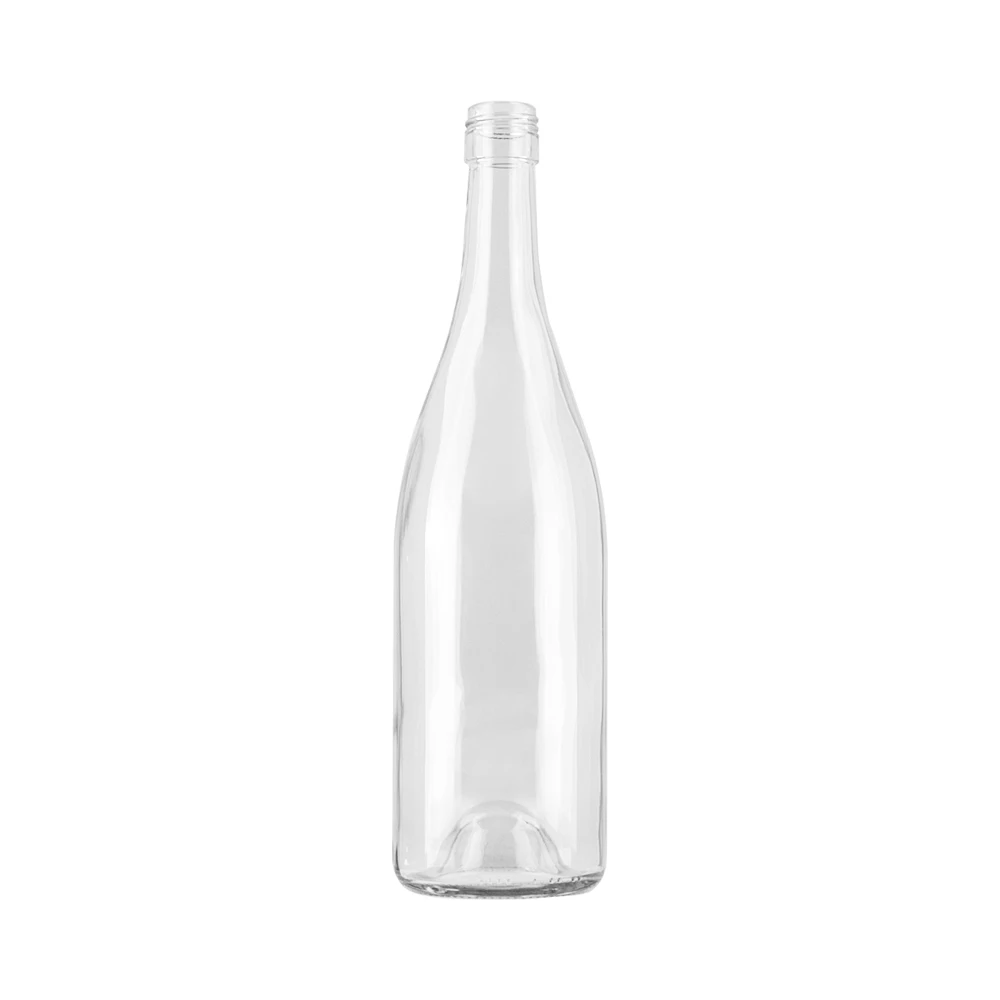 Super supplier 187ml 375ml 750ml cork top cap empty clear  burgundy  red wine glass bottle