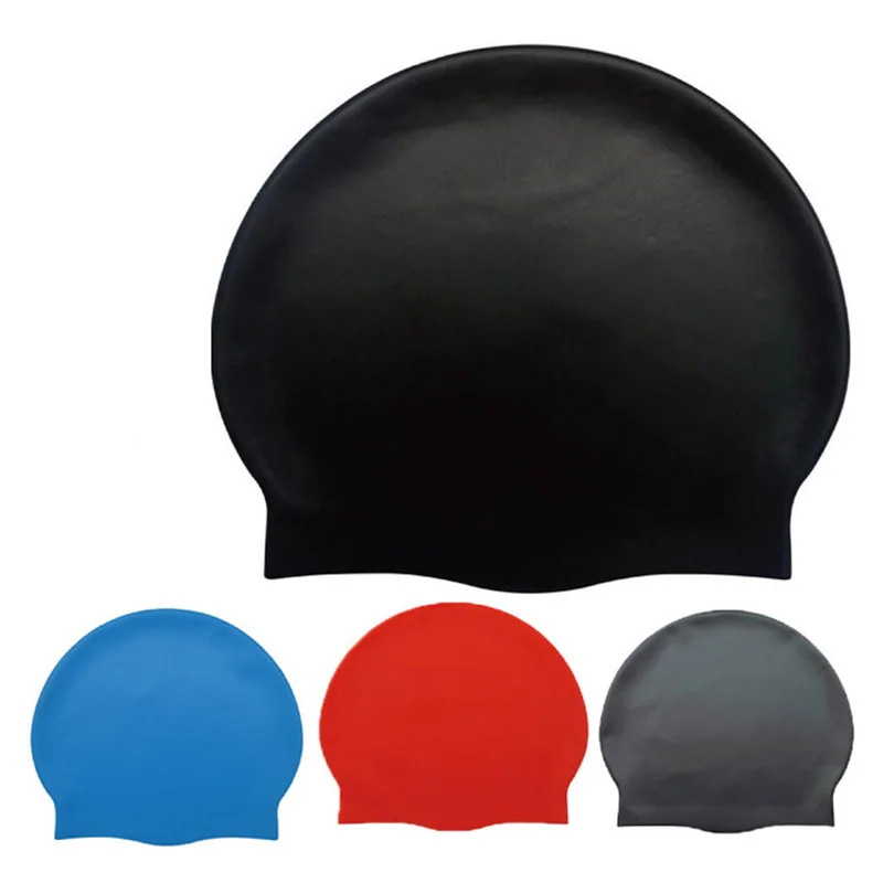 Kid Swimming Cap Silicone Women Men Waterproof Plus Size Colorful Adult Long Hair Sports High Elastic Adults Swim Pool Hat