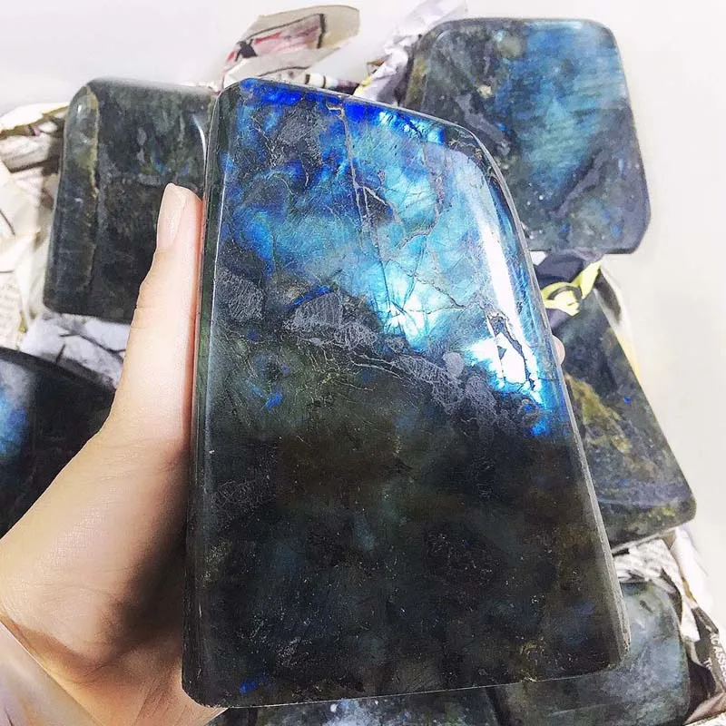 High Quality blue Lab crystal purple yellow Labradorite free-form home