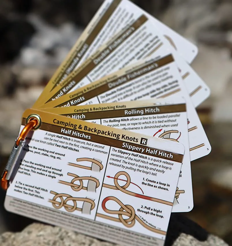 outdoor boating sailing knots tying card with Mini Carabiner