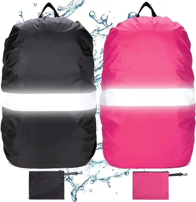 Multi-colors backpack raincover with reflective strap 2 buckles and zipper pouch waterproof nylon backpack bag rain cover