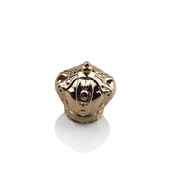 Low MOQ high quality custom design arabic style fea15 crimp luxury decorative gold crown zamak metal perfume cap