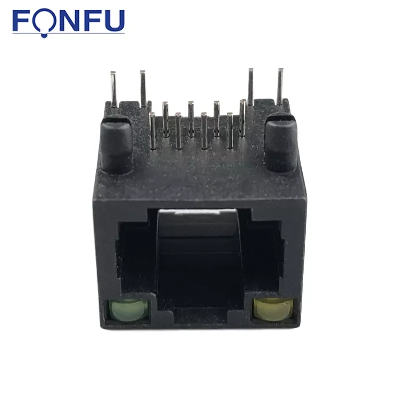 8P8C Ethernet RJ45 female Connector with light Without Shielded Modular Jack