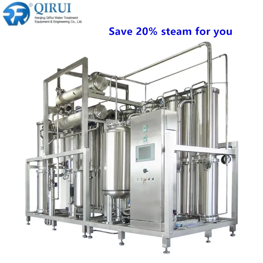 distilled water making machine 500lph Water for injection WFI Multi effect distilled