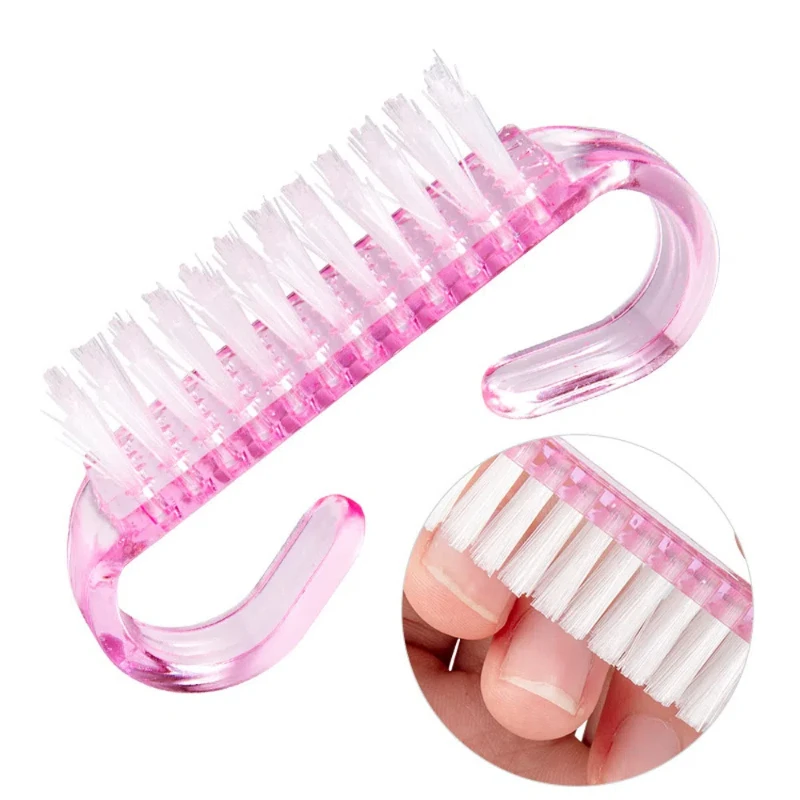 Small Plastic Nail Brush Portable Ox Horn Dusting Brushes For Nails Wholesale Bulk Stock Nail Scrub Brush