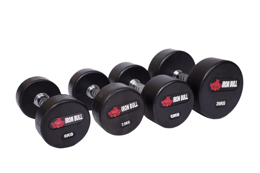 Ironbull оптовая продажа гантели с резиновым покрытием на заказ