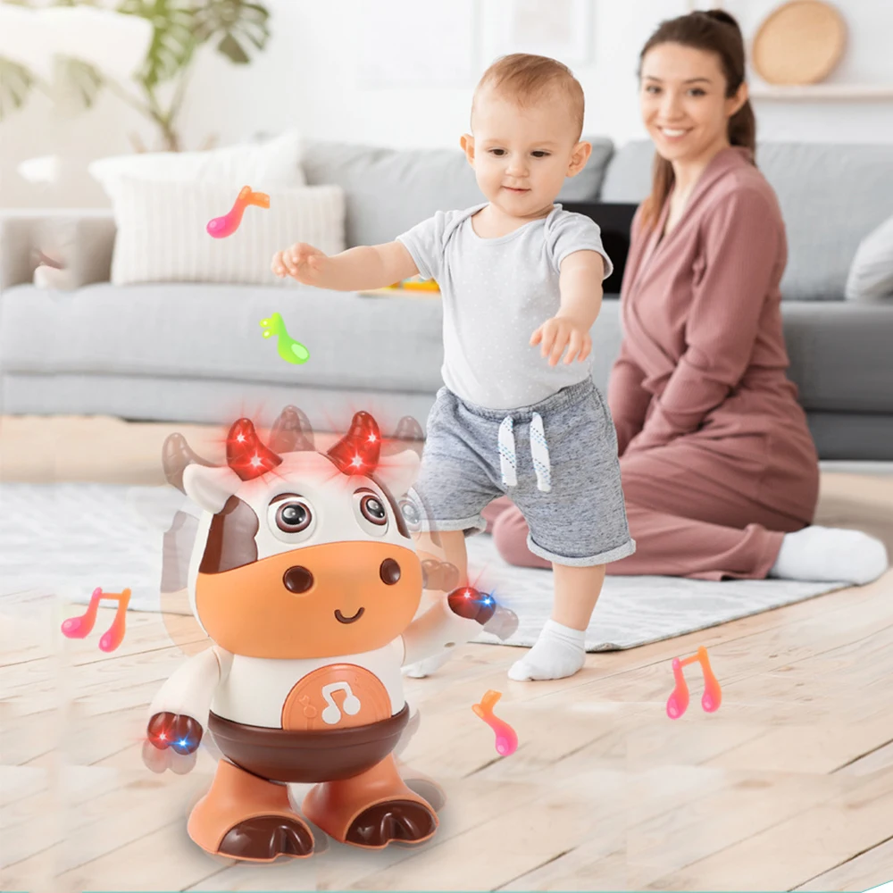 Plastic battery operated lighting musical dancing astronaut animal toys for kids