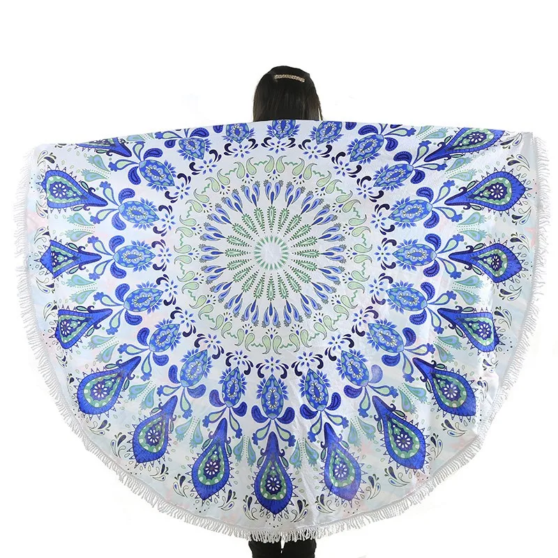 2024 150Cm Microfiber Sand Less Sandfree Tassel Towel Circle In Bulk Sand Free Customised Custom Wholesale Round Beach Towel