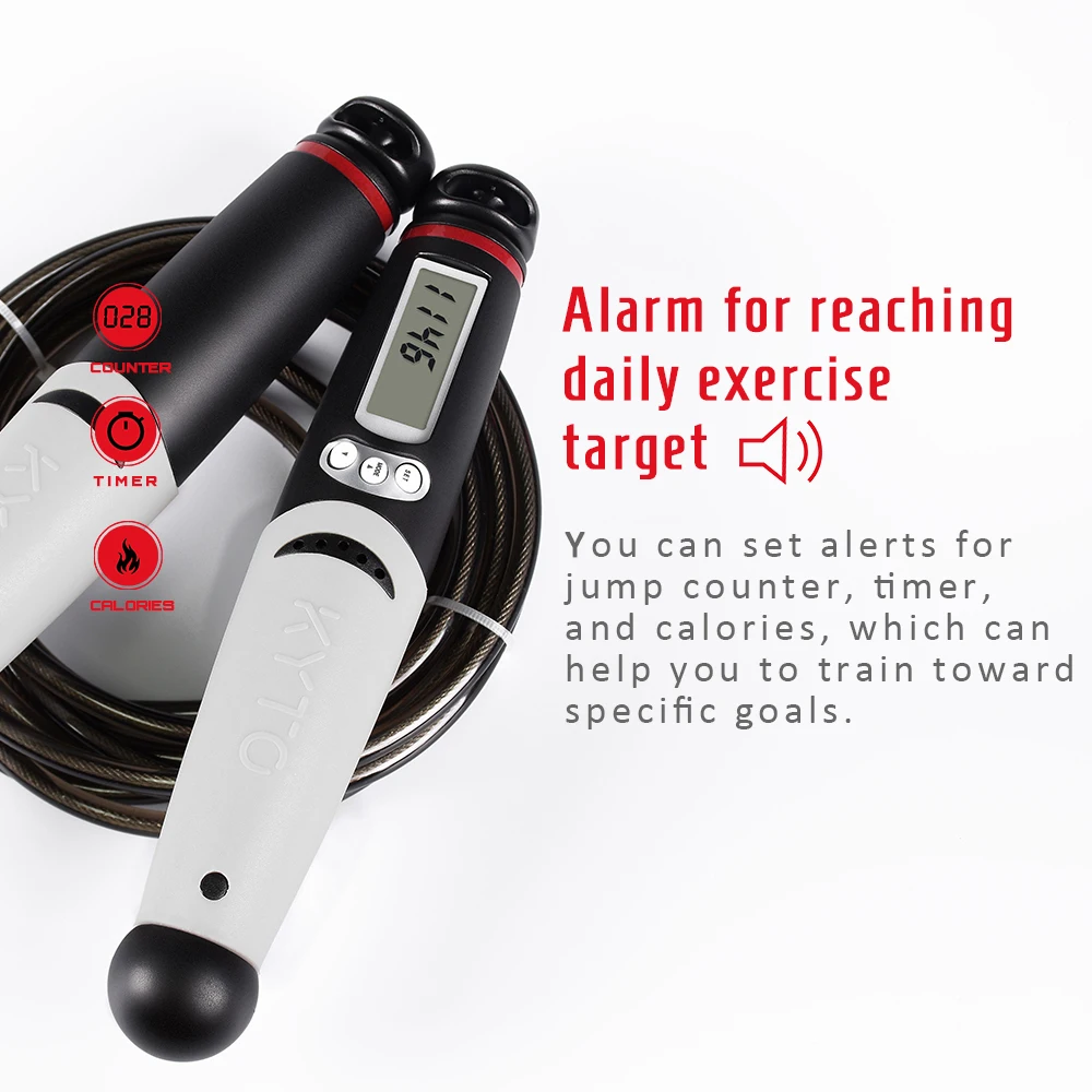 Jump Rope Digital Counter for Indoor/Outdoor Fitness Training Boxing Adjustable Calorie Skipping Rope Workout unisex KYTO2106B