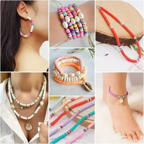 DIY Soft Ceramic String Beads 6MM Scattered Pieces in Monochromatic Colours Jewelry Accessory Material Colorful Ceramic Beads