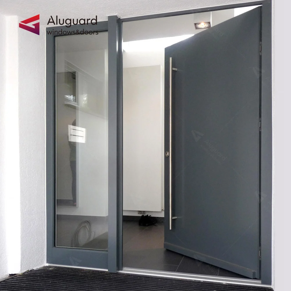 Customized exterior steel main door house with glass stone panel kerala front door designs