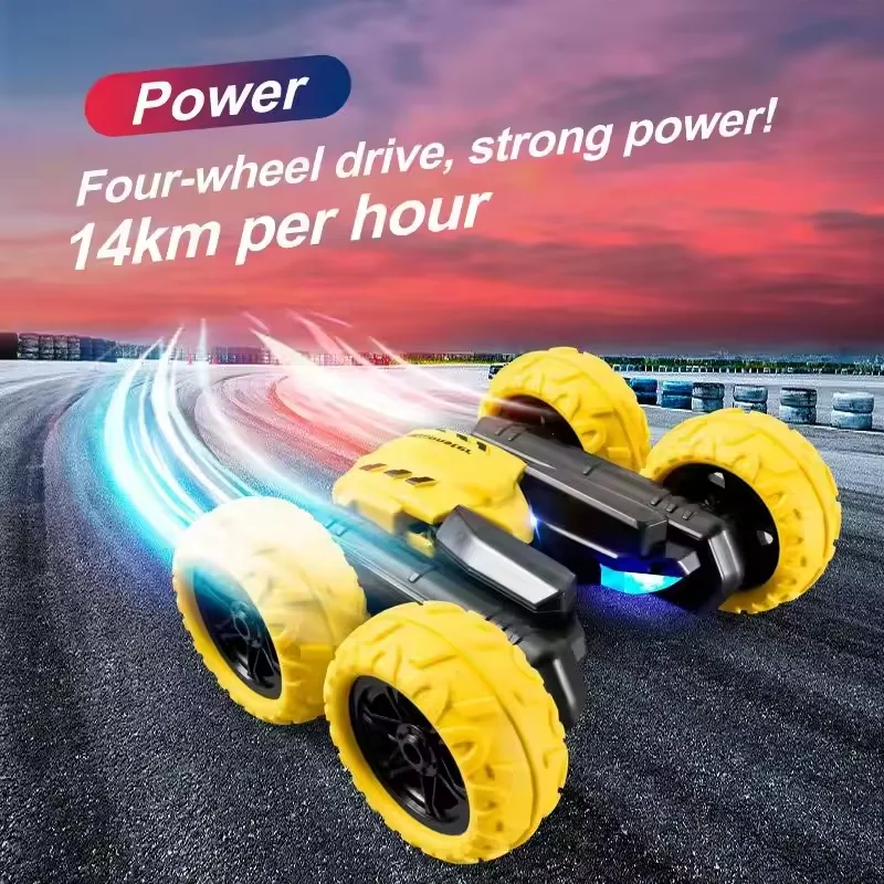 Toyhome Rc Rotation Stunt Car Outdoor Double-Sided Driving Remote Control Car 360 Degree Rotation Rc Car Toys For With led light